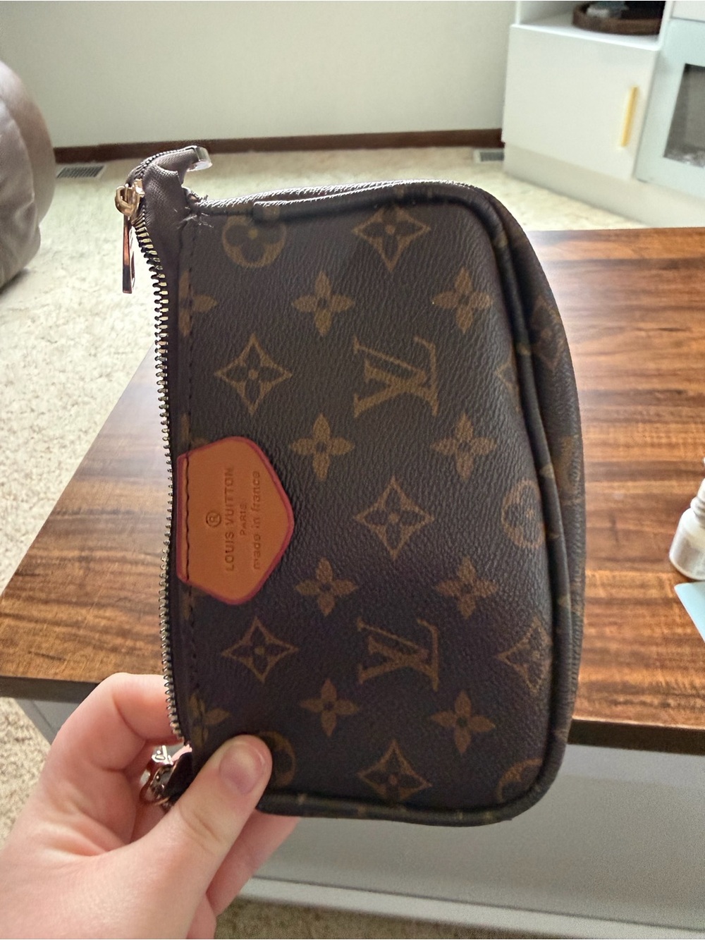 Louis Vuitton Monogram Mini Pochette in Brown and Gold - Picture 5 of 5